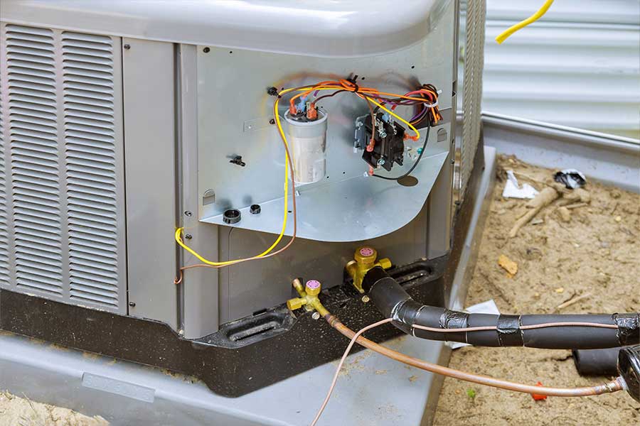 Exposed wirings during ac maintenance