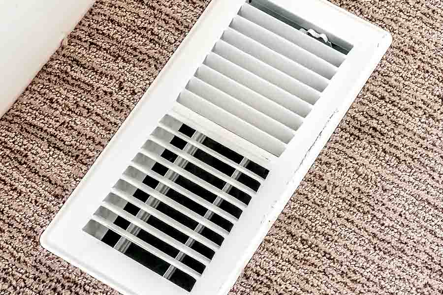 Air vent cleaning services in progress